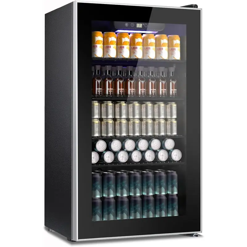 Mini frigo à boissons premium 91 L avec porte vitrée panoramique — image 1