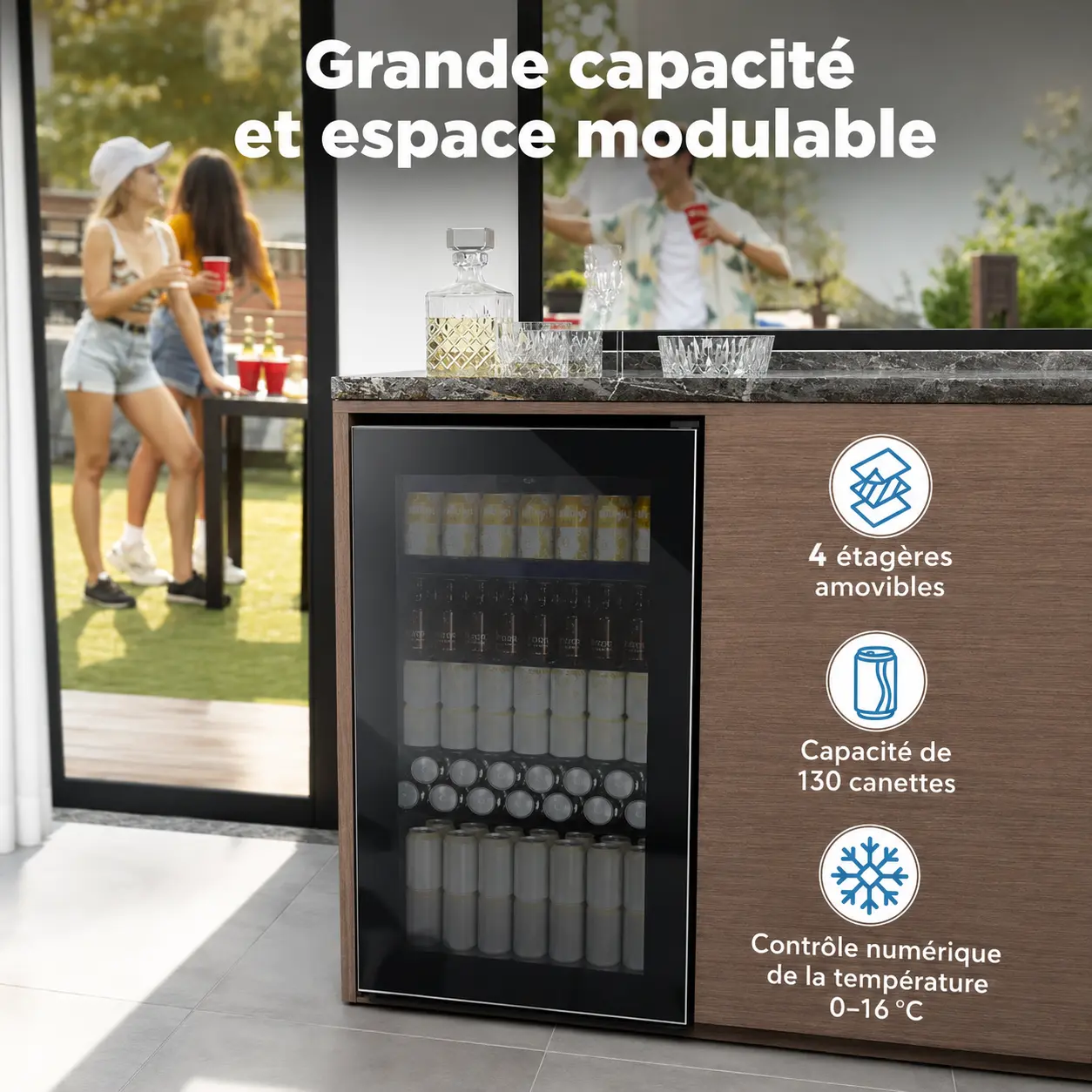 Mini frigo à boissons premium 91 L avec commande tactile numérique — image 2